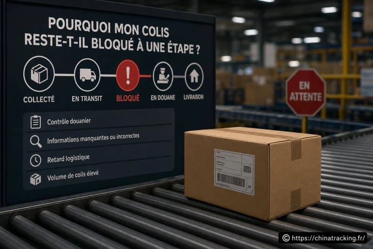 Pourquoi mon colis reste-t-il bloqué à une étape ?