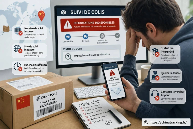 Les erreurs fréquentes lors du suivi de colis chinois